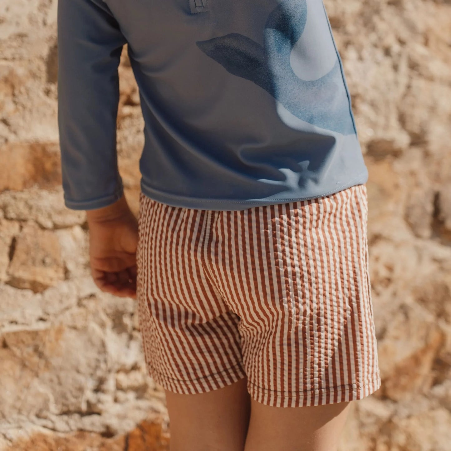 Calções de Praia Ocean Brown Stripes | Little Dutch