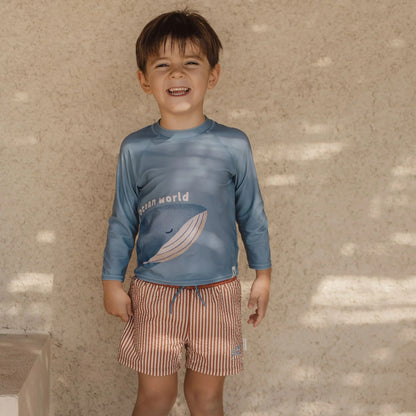Calções de Praia Ocean Brown Stripes | Little Dutch