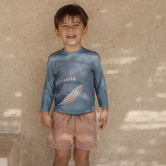Calções de Praia Ocean Brown Stripes | Little Dutch