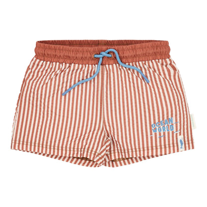 Calções de Praia Ocean Brown Stripes | Little Dutch