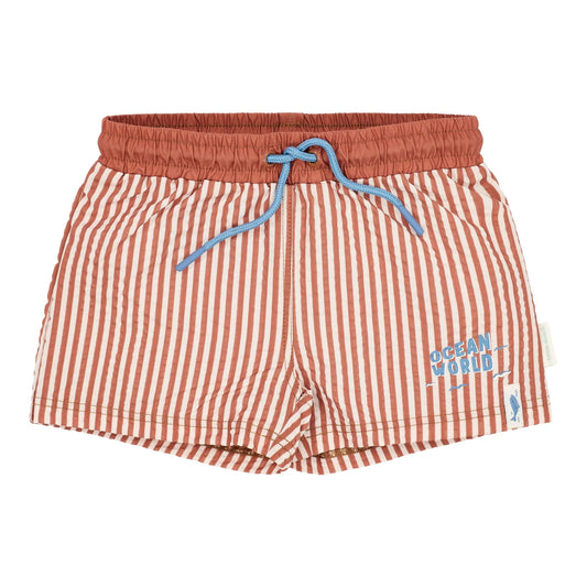 Calções de Praia Ocean Brown Stripes | Little Dutch