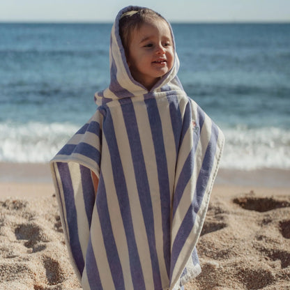 Poncho de Praia - Dreamy Purple Stripe | Little Dutch.