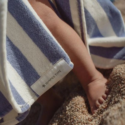 Poncho de Praia - Dreamy Purple Stripe | Little Dutch.