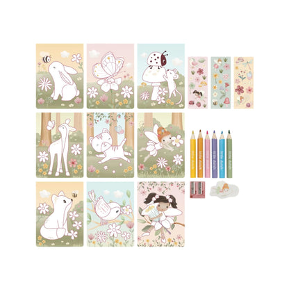 Conjunto de Colorir - Rosa Fairy Garden.