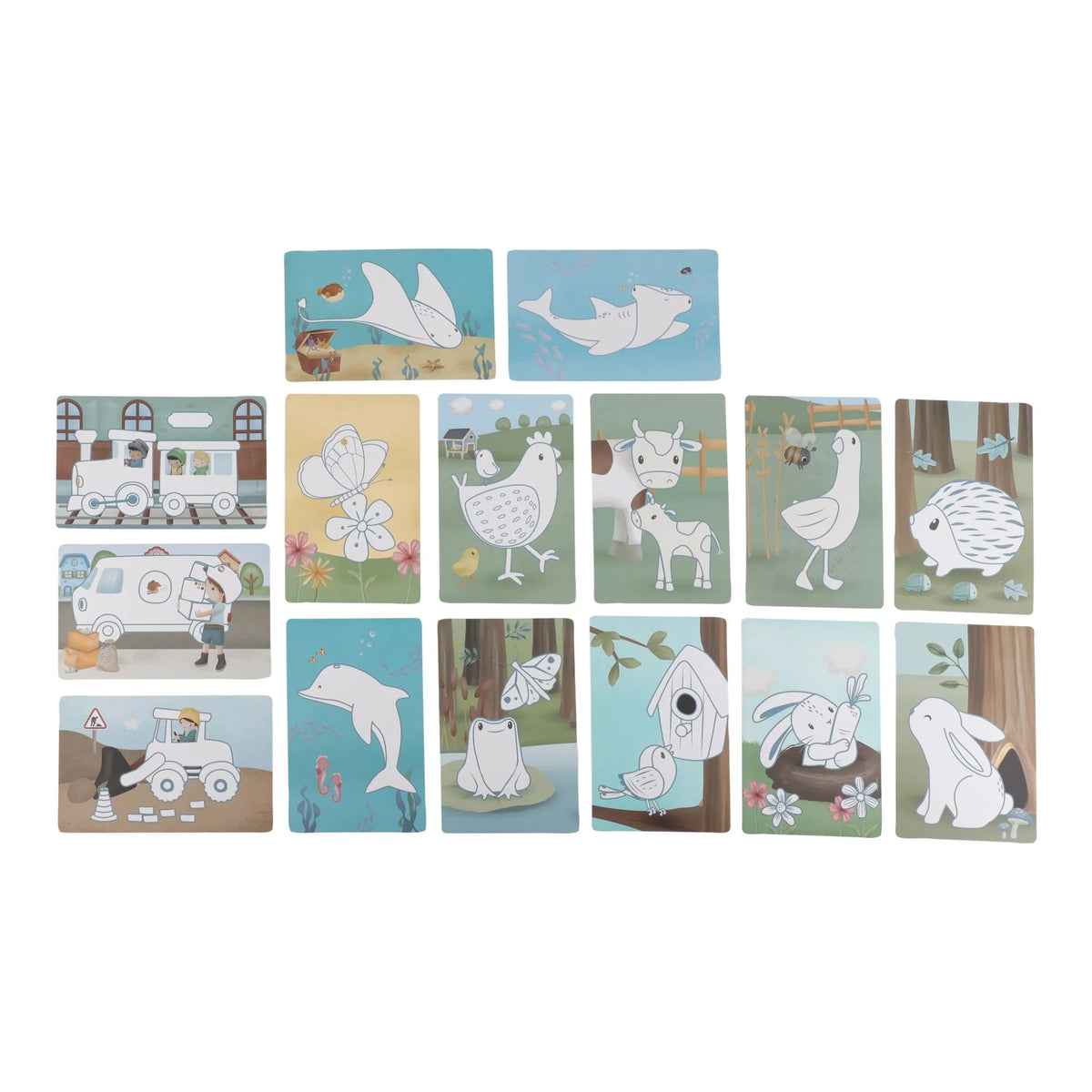 Tablet de Desenho C/ Ilustrações - Azul - Forest Friends | Little Dutch