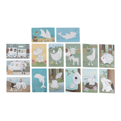 Tablet de Desenho C/ Ilustrações - Azul - Forest Friends | Little Dutch