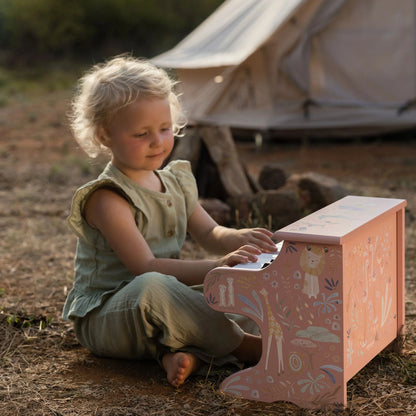 Piano de Madeira Rosa - Safari Friends | Little Dutch