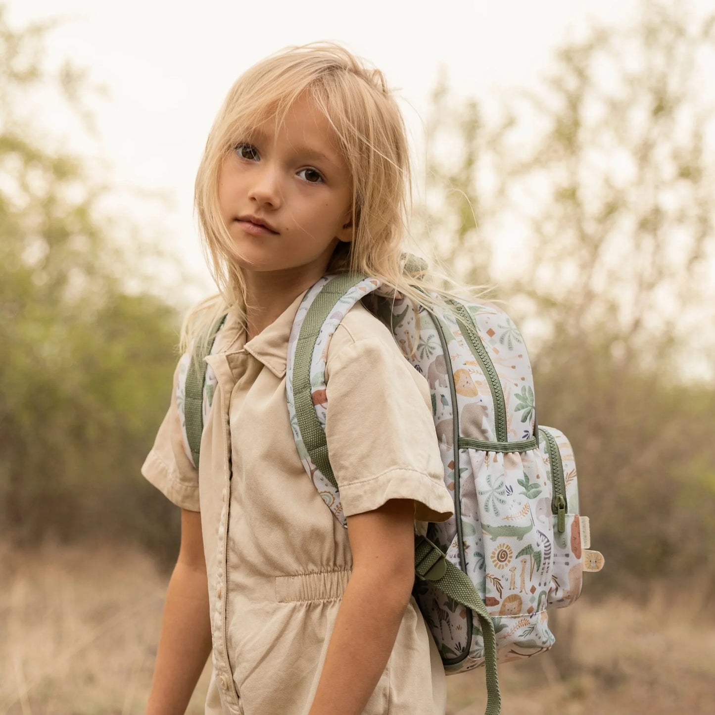 Mochila Pré-escolar - Safari Friends - 35cm | Little Dutch