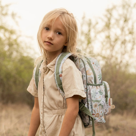 Mochila Pré-escolar - Safari Friends - 35cm | Little Dutch