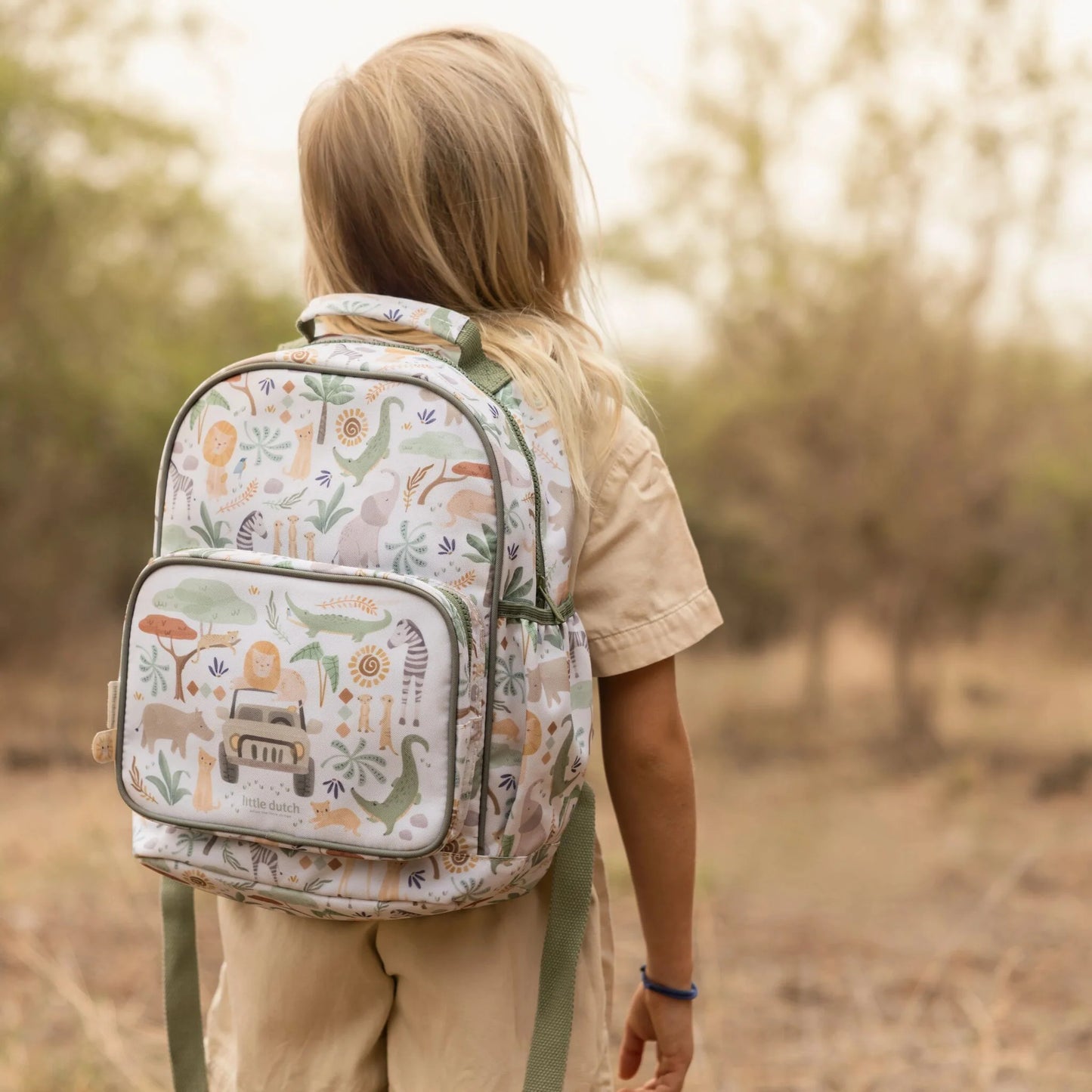 Mochila Pré-escolar - Safari Friends - 35cm | Little Dutch