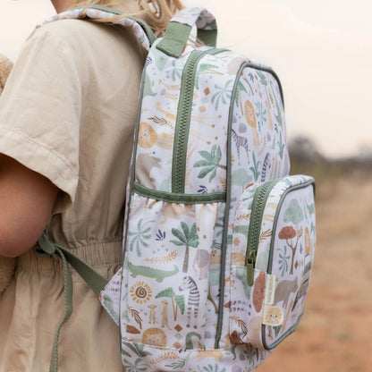 Mochila Pré-escolar - Safari Friends - 35cm | Little Dutch