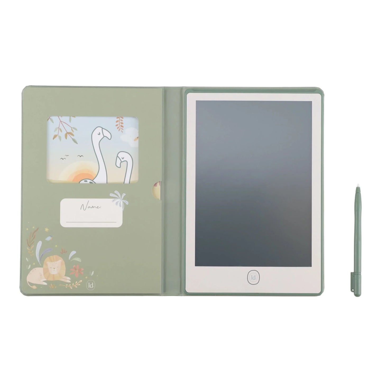 Tablet de Desenho C/ Ilustrações - Verde - Safari Friends | Little Dutch.