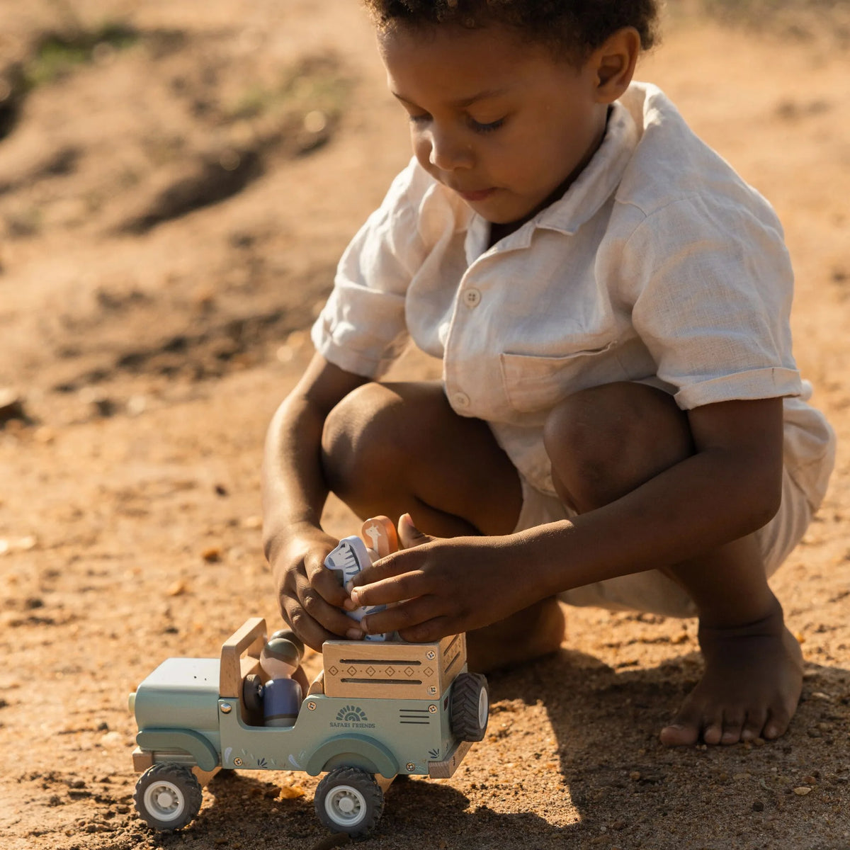 Carro Safari com Animais em Madeira - Little Dutch.