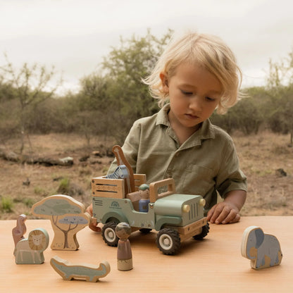 Carro Safari com Animais em Madeira - Little Dutch.