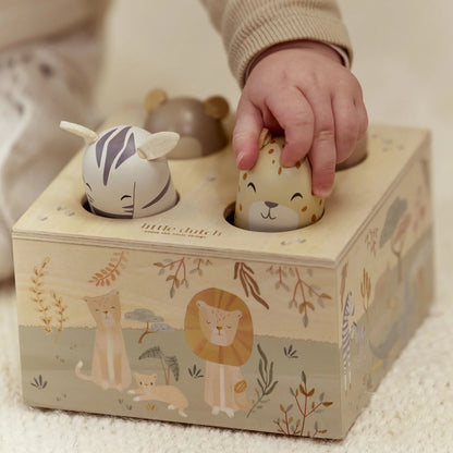 Brinquedo Pop-Up em Madeira - Safari Friends | Little Dutch.