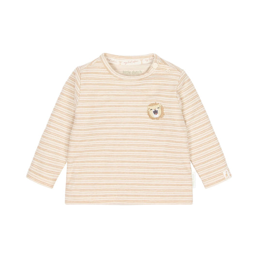 Camisola Manga Comprida - Safari Friends | Little Safari Stripe Soft Tan
