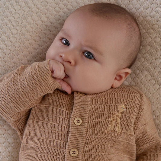 Casaco Malha - Safari Friends | Knitted Wrap Soft Tan