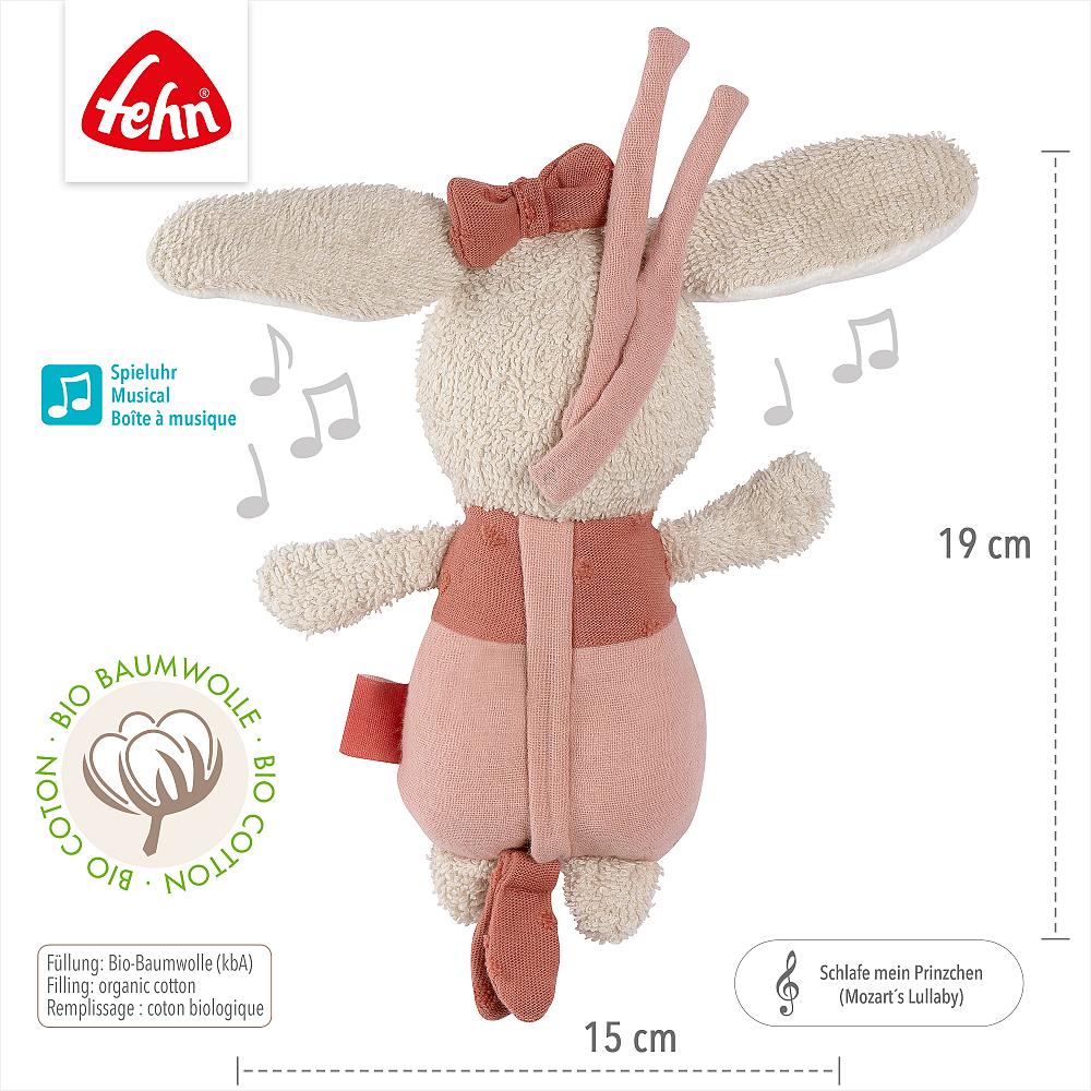 Peluche Musical em Algodão Orgânico - Lebre | Fehn