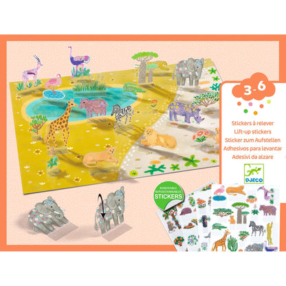 Autocolantes Lift-Up 3D - Animais | Djeco