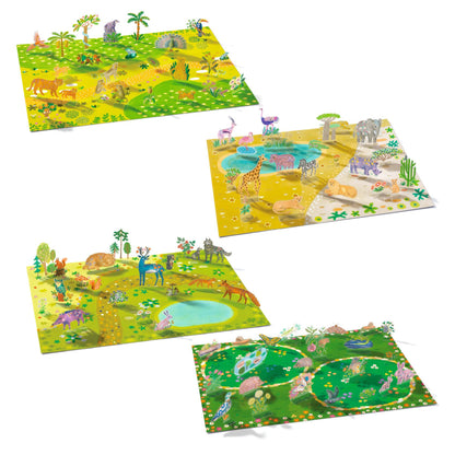 Autocolantes Lift-Up 3D - Animais | Djeco