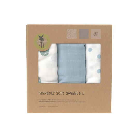 Pack 3 Musselinas 80x80 - Tiny Team Blue