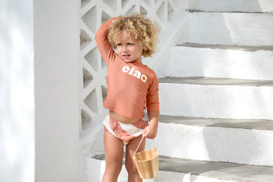 Cueca-Fralda de Praia - Stripes Clay | Lässig