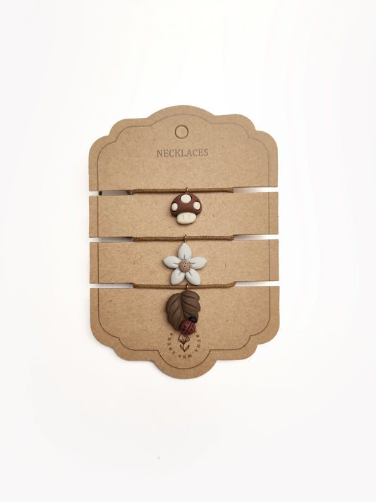 Pack 3 Colares - Mushroom, Flower & Leaf | Mrs. Ertha