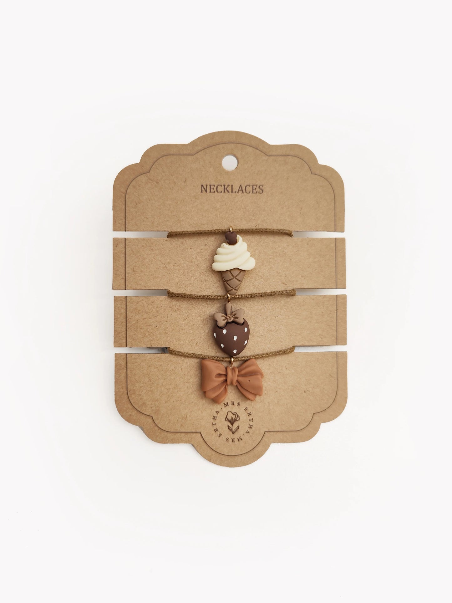 Pack 3 Colares - IceCream, Strawberry & Bow | Mrs. Ertha