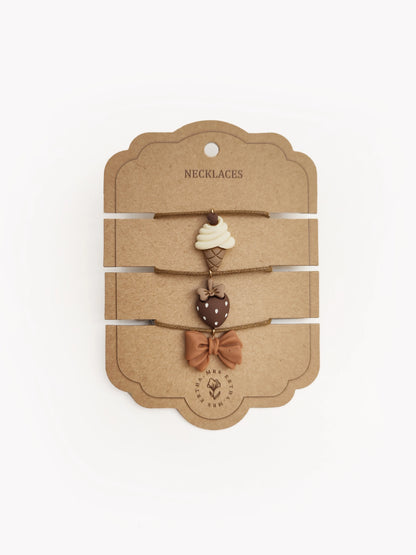 Pack 3 Colares - IceCream, Strawberry & Bow | Mrs. Ertha
