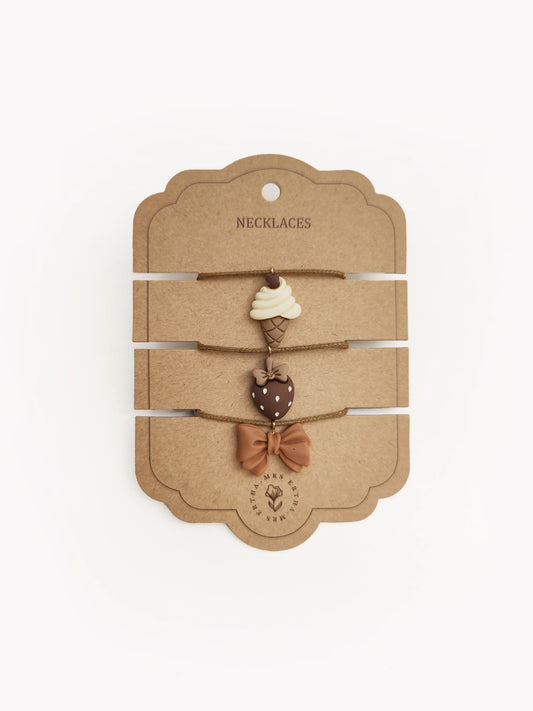Pack 3 Colares - IceCream, Strawberry & Bow | Mrs. Ertha