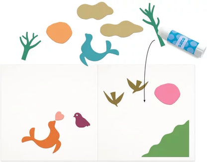 Atividades de Colagem com Papéis Coloridos | Djeco