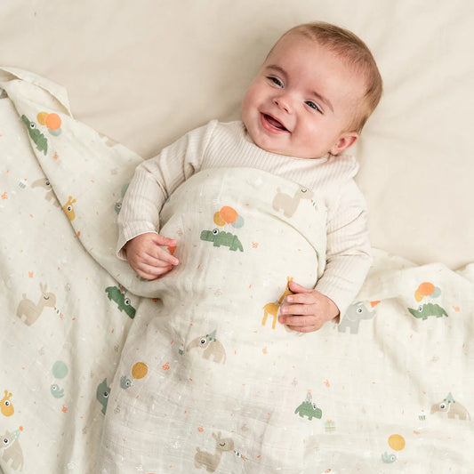 Swaddle 120 x 120 - Celebration Sand | Done by Deer.