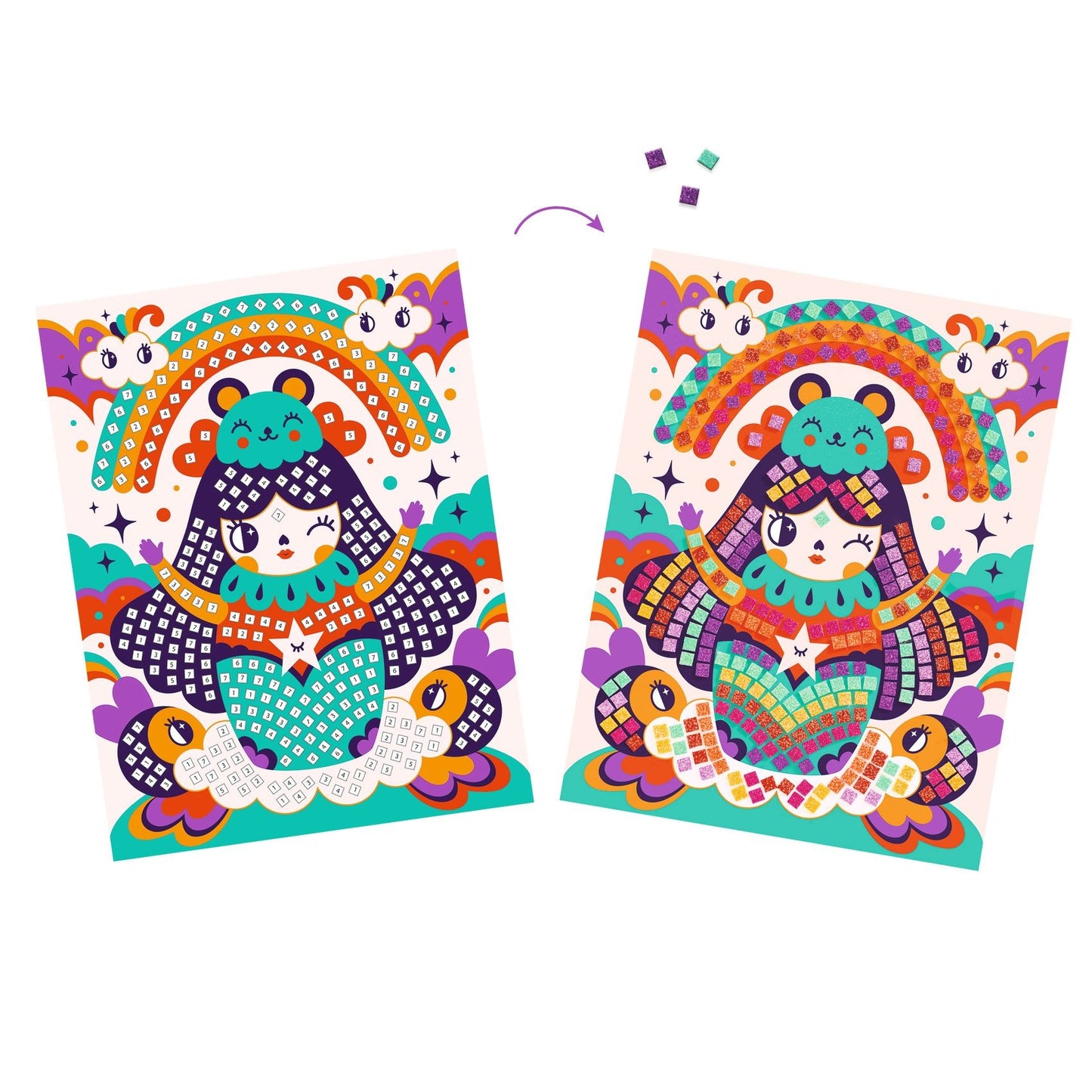 Jogo de Colagem em Mosaico - Kokeshi | Djeco