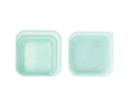 3 Caixas Snack - Glitter Turquoise