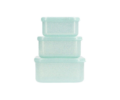 3 Caixas Snack - Glitter Turquoise