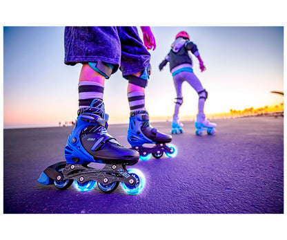 Patins Evolutivos Combo - Azul Neon - Yvolution