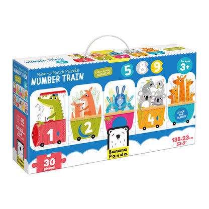 Puzzle Make a Match Number Train | Banana Panda