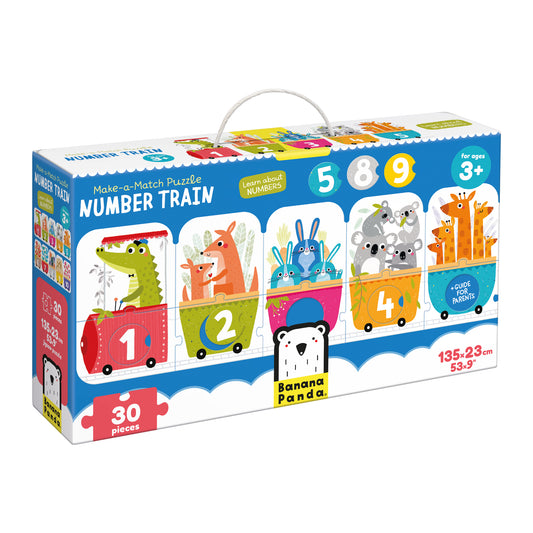 Puzzle Make a Match Number Train | Banana Panda