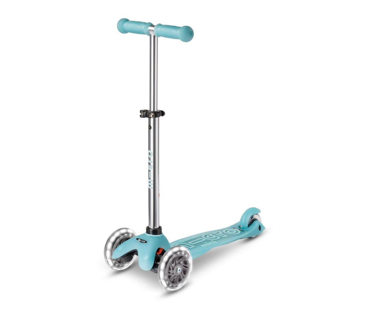 Trotinete - Mini Micro Deluxe Glow Aqua Scooter com luzes LED