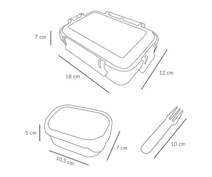 Snack Box Bento Grande - Geometric Nature