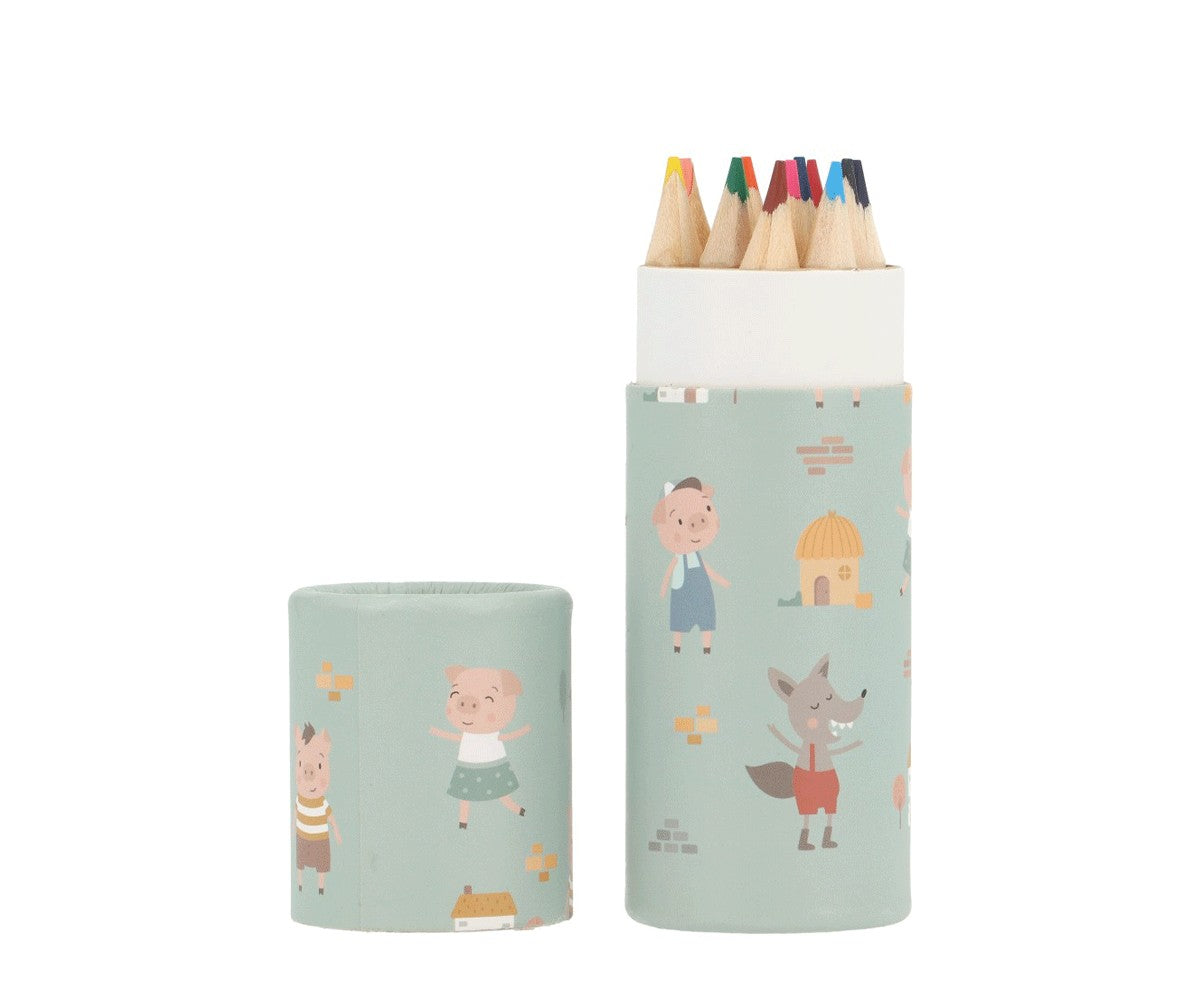 Tubo 12 lápis cor - The Three Little Pigs
