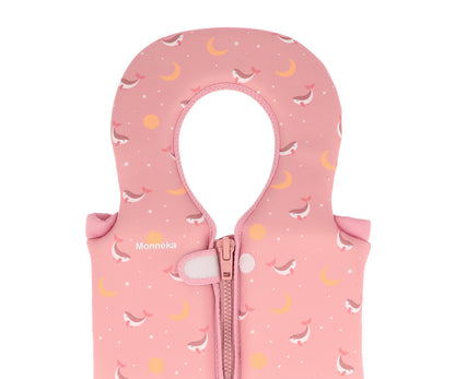 Colete Flutuador Aprendizagem 1-2 Anos - Whale Rosa  | Monnëka