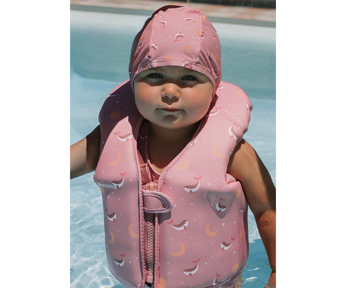 Colete Flutuador Aprendizagem 1-2 Anos - Whale Rosa  | Monnëka