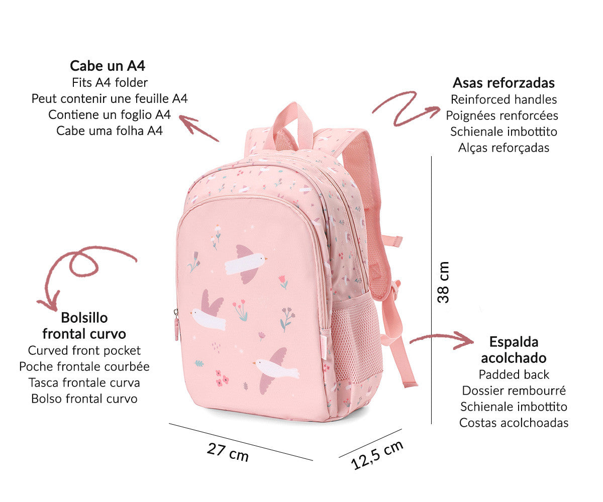 Mochila Escolar - Blossom Birds | Tutete.