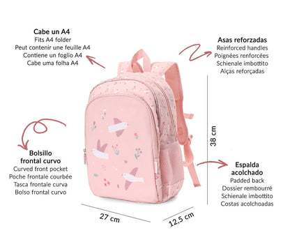 Mochila Escolar - Blossom Birds | Tutete.