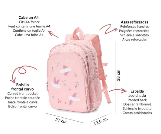 Mochila Escolar - Blossom Birds | Tutete.
