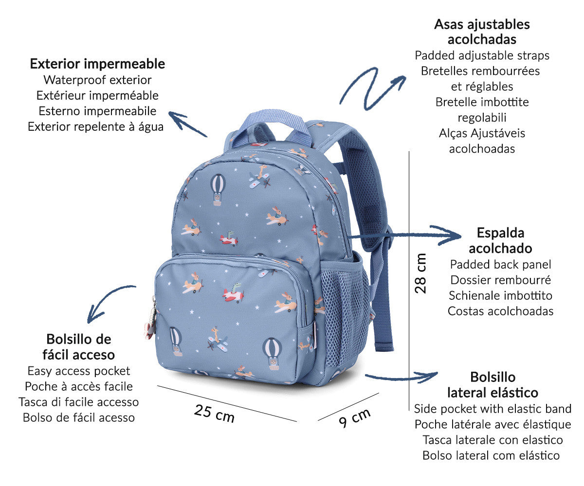 Mochila pré-escolar - Planes | Tutete.