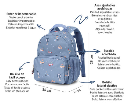 Mochila pré-escolar - Planes | Tutete.