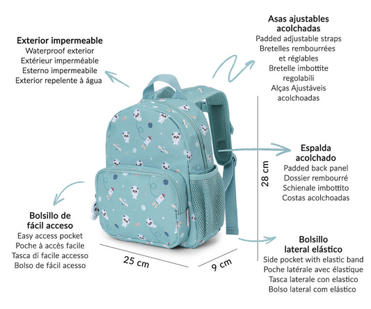 Mochila pré-escolar - Pandas in Space | Tutete