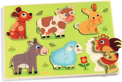 Coucou Cow - Puzzle de Madeira Formas e Animais | Djeco